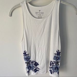 AMERICAN EAGLE Soft & Sexy Embroidered Tank Top